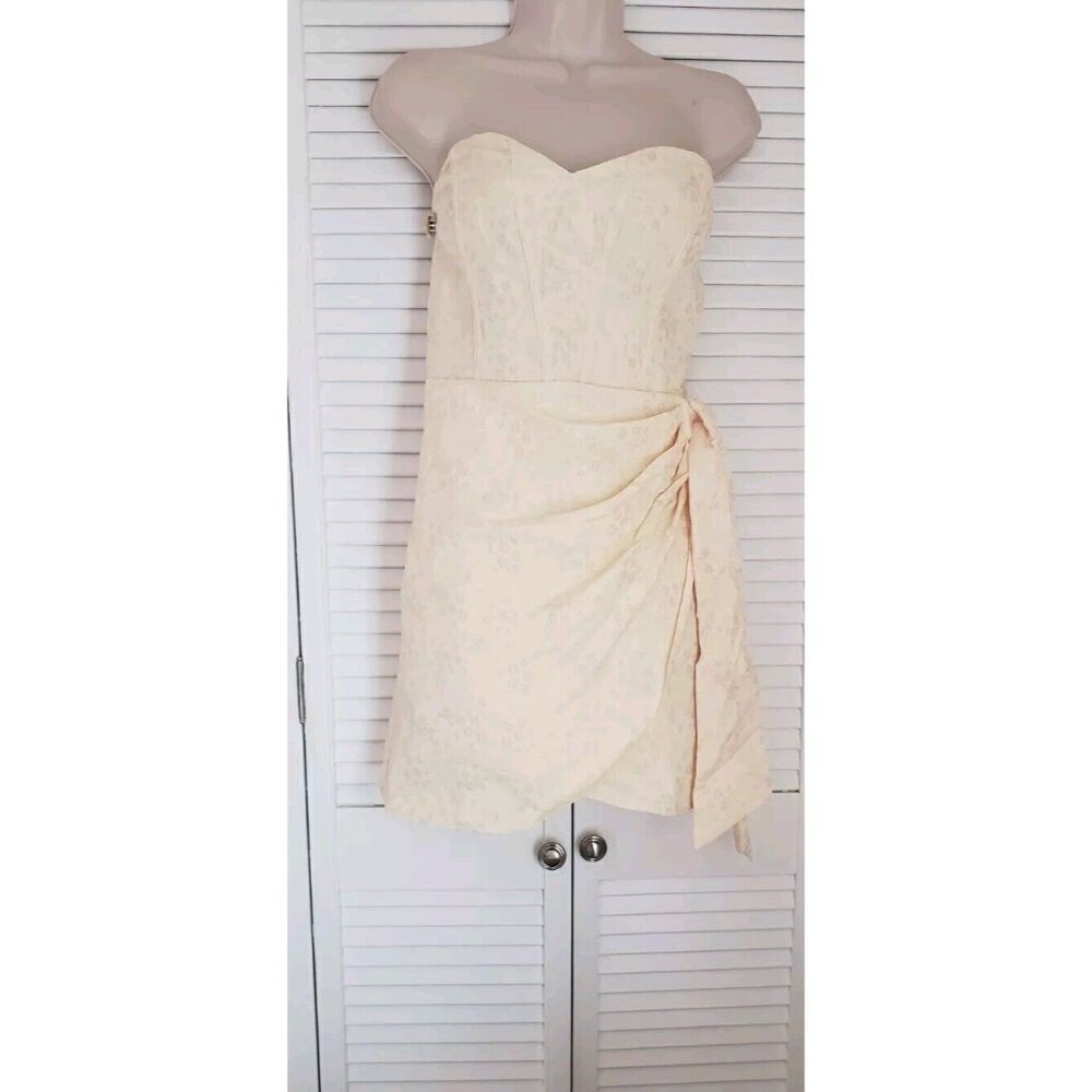 NWT STORIA DAISY EMBOSSED PRINT STRAPLESS CORSET MINI DRESS GIRLS  SIZE LARGE(8) - Picture 4 of 12
